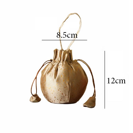 Handmade Exquisite Satin Drawstring Round Bottom Pouch