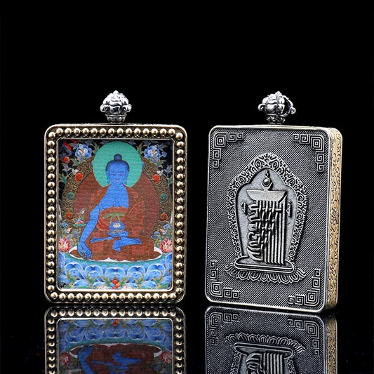 Mini Thangka Gau Box Amulet Pendant