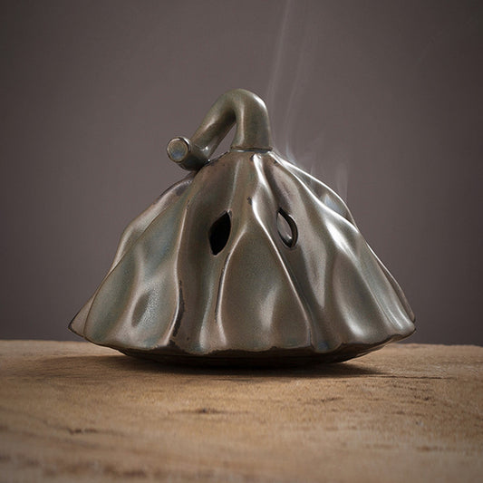 Lotus Seedpod Ceramic Incense Holder