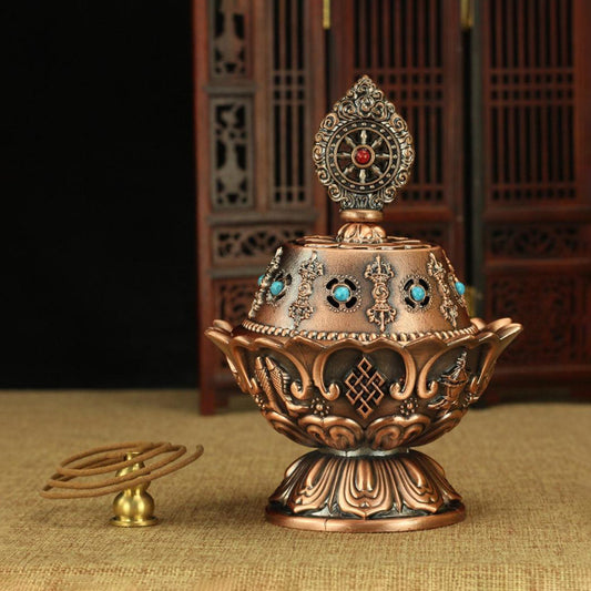 Alloy Lotus Smoke Offering Incense Burner