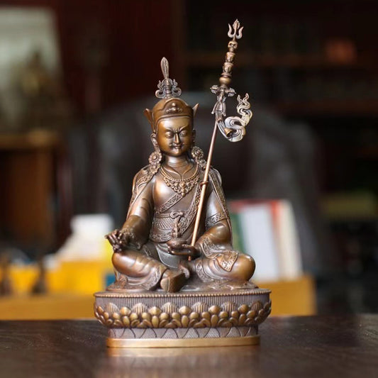 Guru Rinpoche Padmasambhava Oxidized Copper Statue (Two Colors)