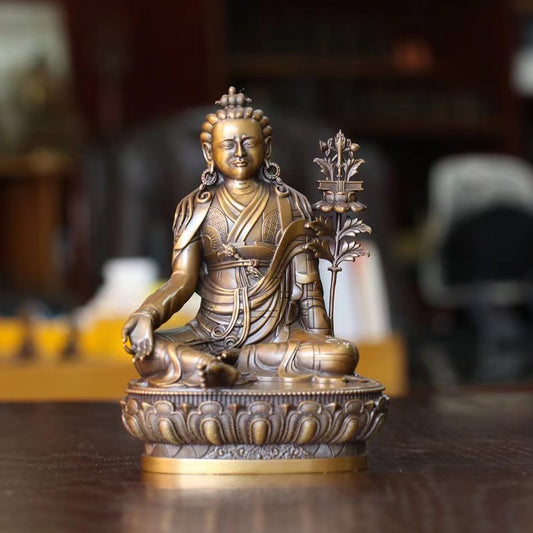 Jigme Lingpa Oxidized Copper Statue