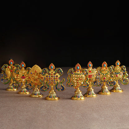 Thickened Zinc Alloy Eight Auspicious Set