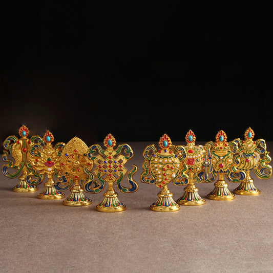 Thickened Zinc Alloy Eight Auspicious Set