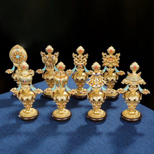 Splendid Semi-Precious Stones Eight Auspicious Set