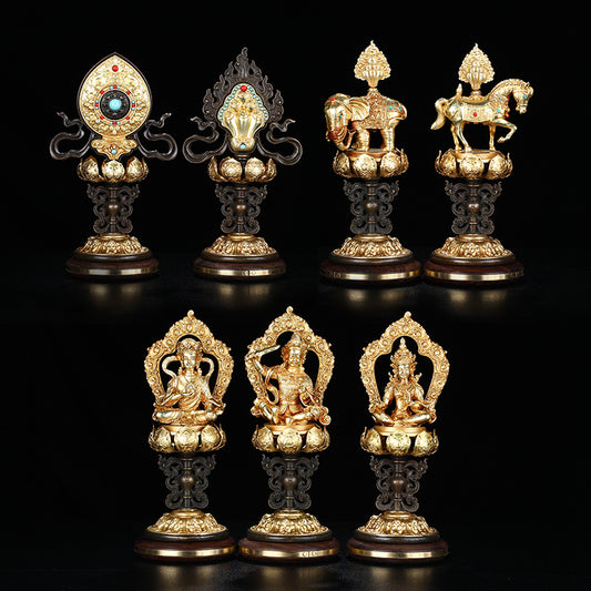 Splendid Grand Seven Royal Treasure Set Rosewood Base