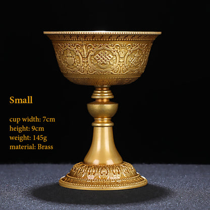 Exquisitely Carved 8 Auspicious Lamp Offering Bowl