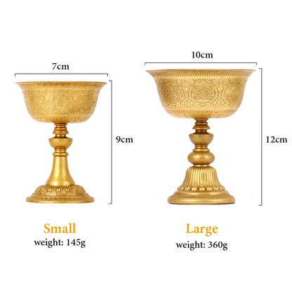 Exquisitely Carved 8 Auspicious Lamp Offering Bowl