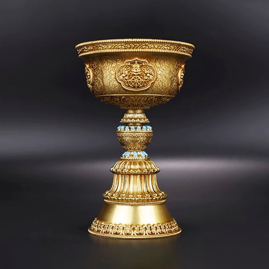 Magnificent High-Relief Lamp Offering Bowl