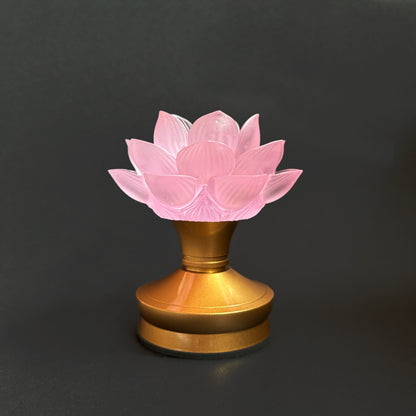 Magnificent Electric Liuli Crystal Lotus Lamp