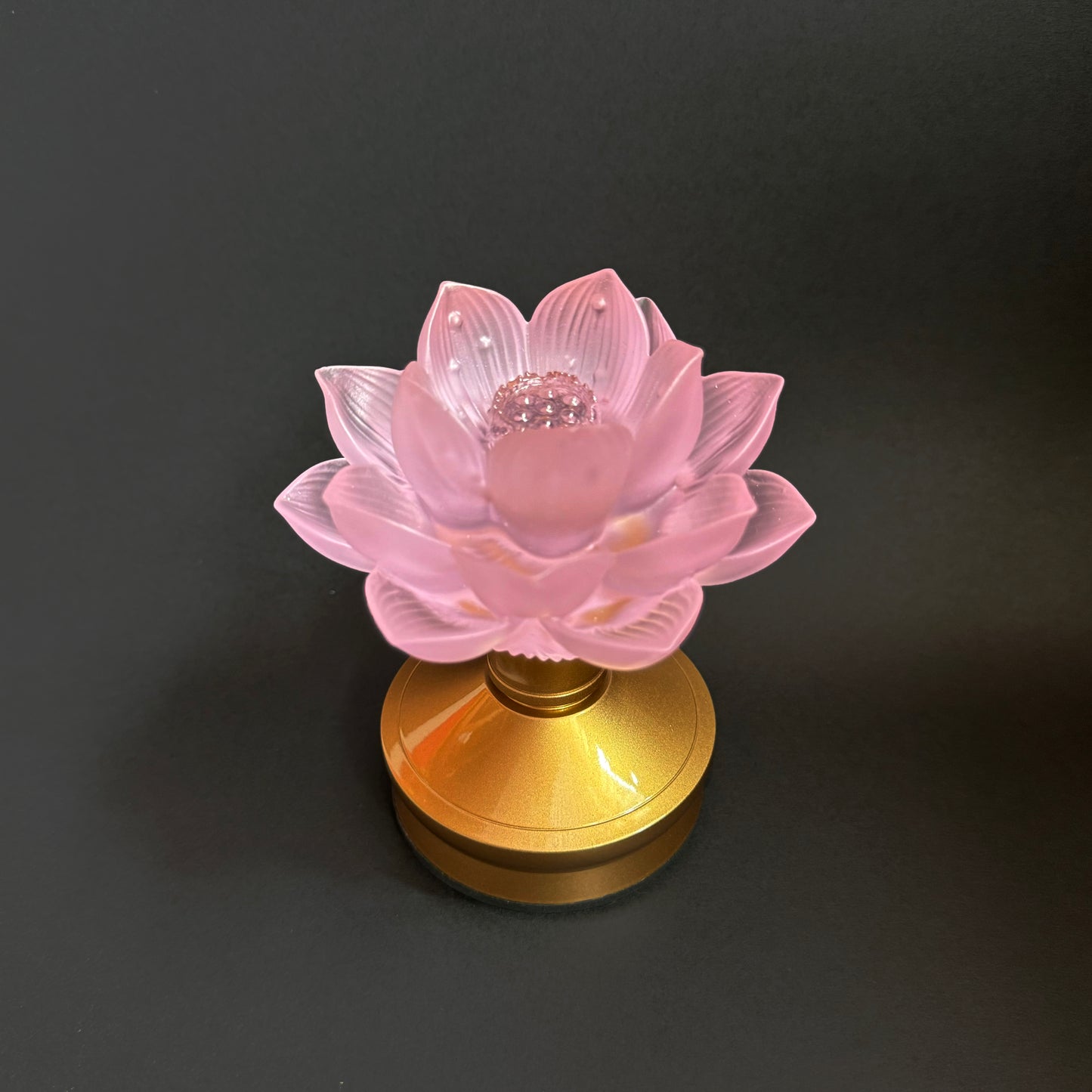 Magnificent Electric Liuli Crystal Lotus Lamp