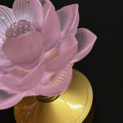 Magnificent Electric Liuli Crystal Lotus Lamp