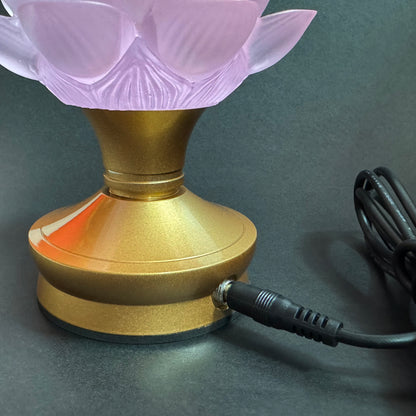 Magnificent Electric Liuli Crystal Lotus Lamp