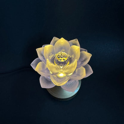 Magnificent Electric Liuli Crystal Lotus Lamp