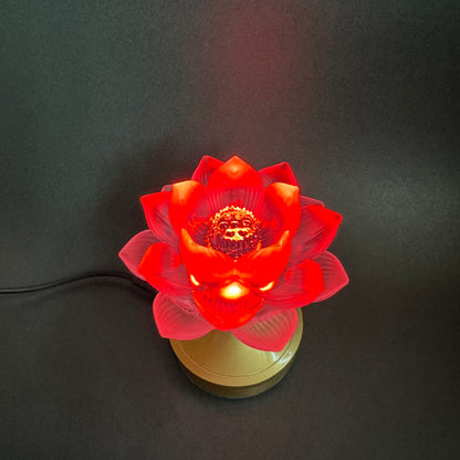 Magnificent Electric Liuli Crystal Lotus Lamp