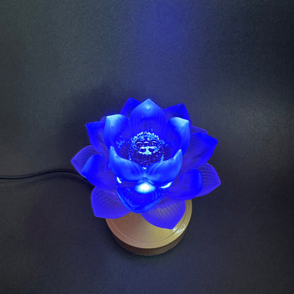 Magnificent Electric Liuli Crystal Lotus Lamp