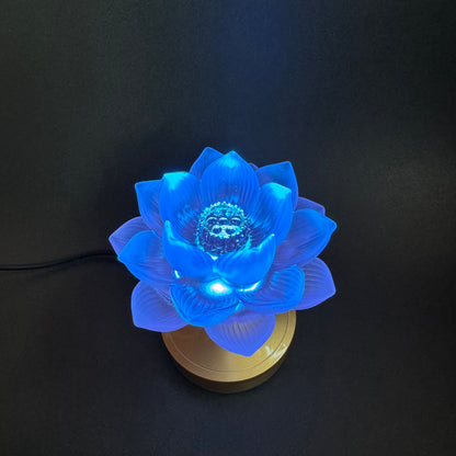 Magnificent Electric Liuli Crystal Lotus Lamp