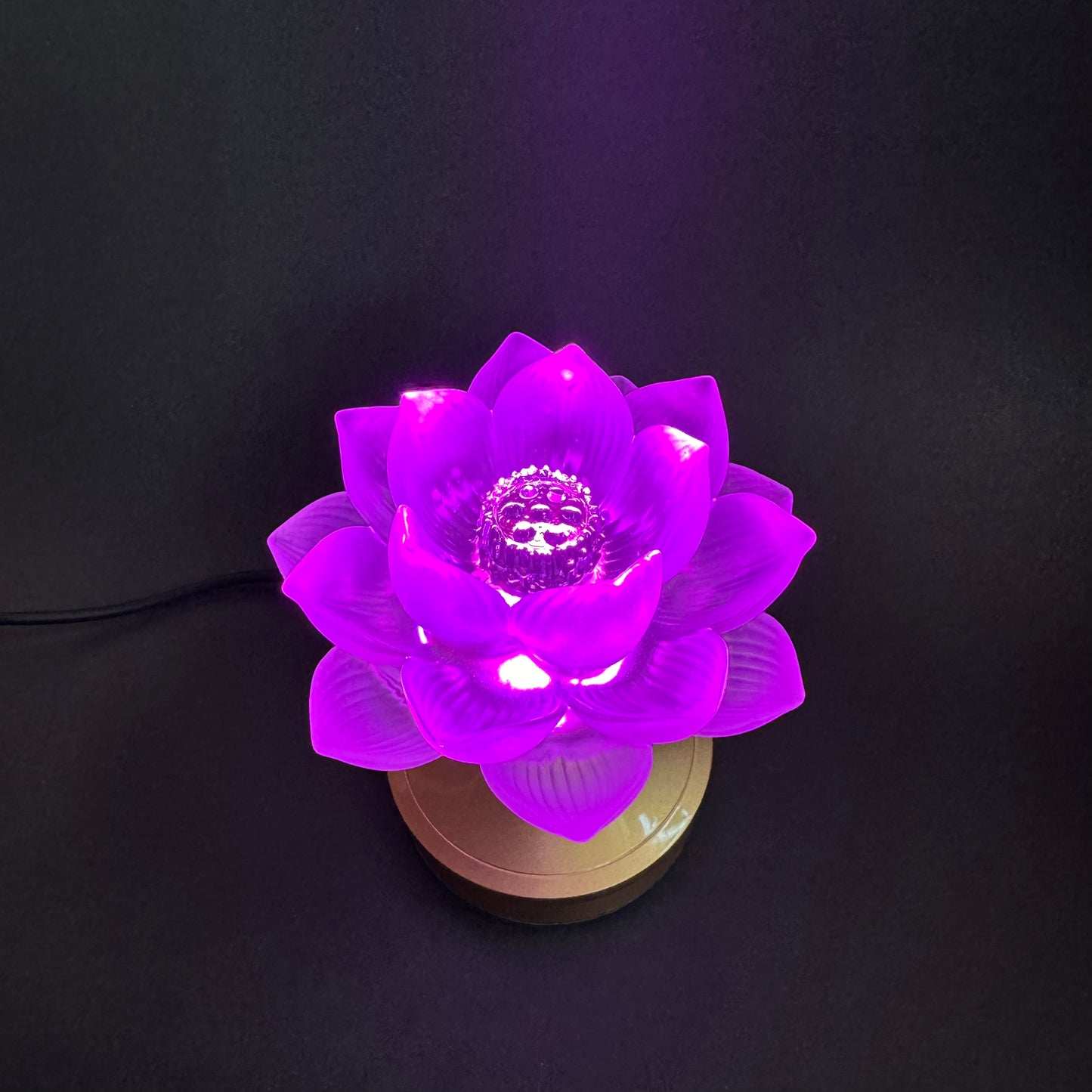 Magnificent Electric Liuli Crystal Lotus Lamp