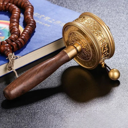 Hand-held Small Brass Mantra Prayer Wheel