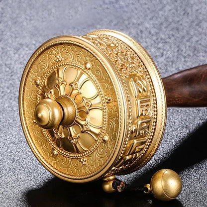 Hand-held Small Brass Mantra Prayer Wheel