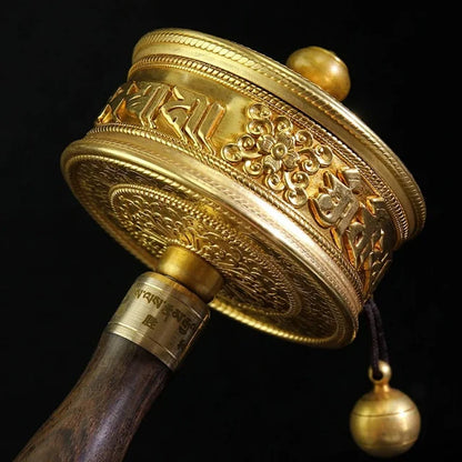 Hand-held Small Brass Mantra Prayer Wheel