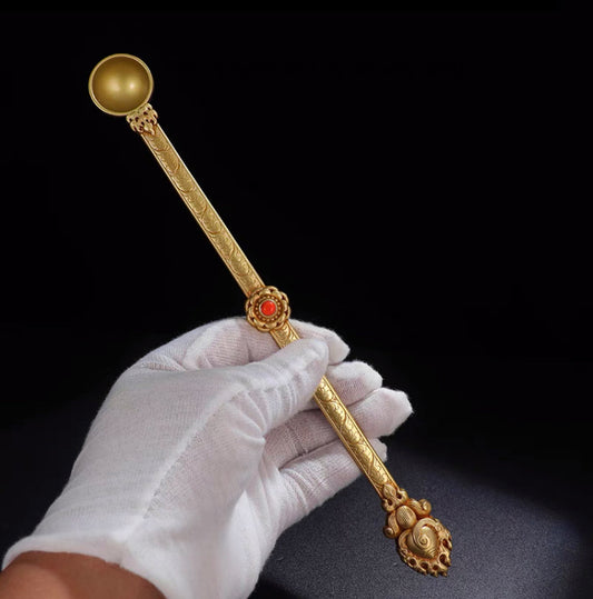 Pure Brass Tibetan Vajrayana Ritual Spoon