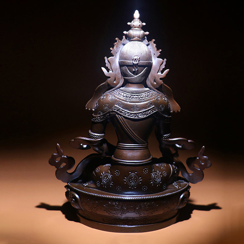 Ksitigarbha Jizo Bodhisattva Oxidized Copper Statue