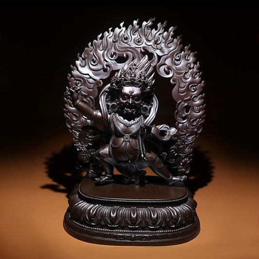 Vajrapani Bodhisattva Wrathful Oxidized Copper Statue