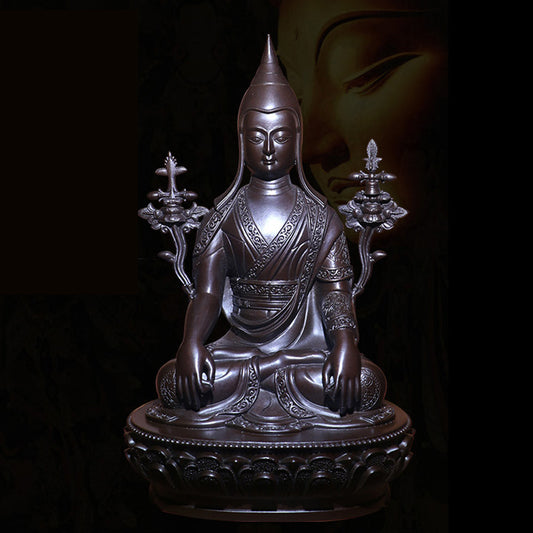 Longchenpa Oxidized Copper Statue