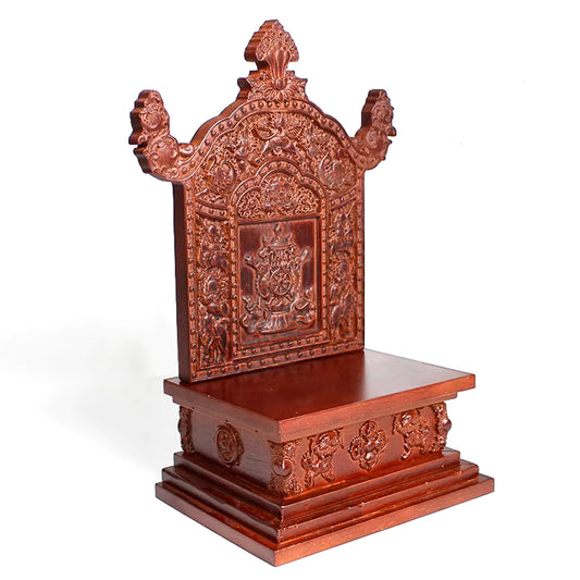 Oak Wood Tibetan Statue Shrine Throne Dismantlable