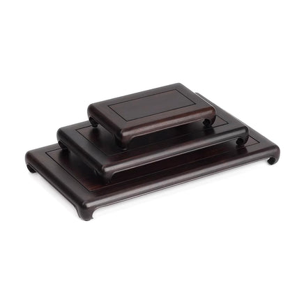 Subtle Minimal Blackwood Mahogany Rectangle Wood Base