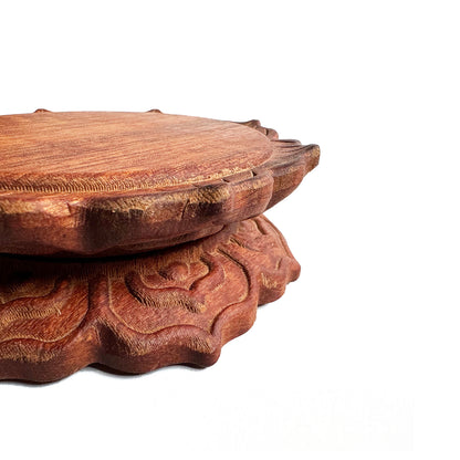 Lotus Round Sapele Wood Wood Base