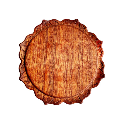 Lotus Round Sapele Wood Wood Base