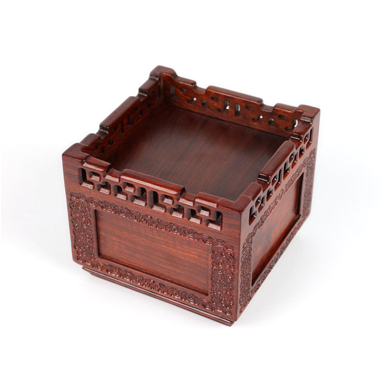 Traditional Chinese Seal Design Rosewood Cube Base