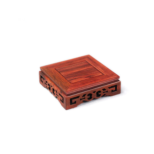 Contemporary Openwork Rosewood Square Wood Base