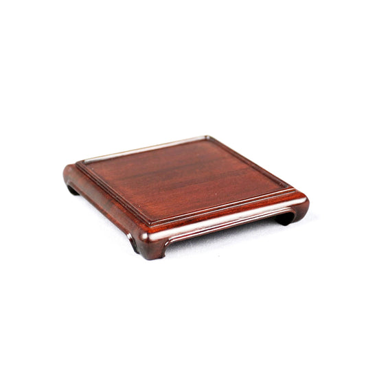 Subtle Minimal Rosewood Mahogany Square Wood Base