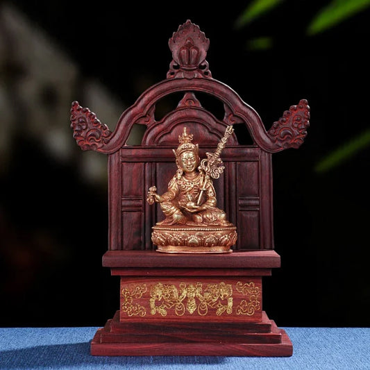 Traditional Tibetan Statue Throne Africa Hardwood